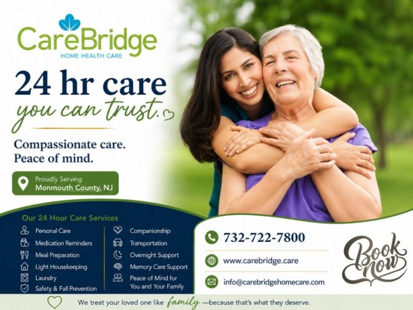 Dependable 24 Hr Care in Ocean County NJ Available Through CareBridge Home Care